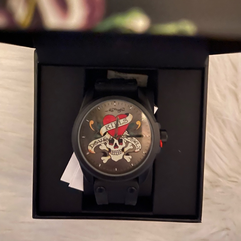 Ed Hardy Men’s Watch Black Silicone Band